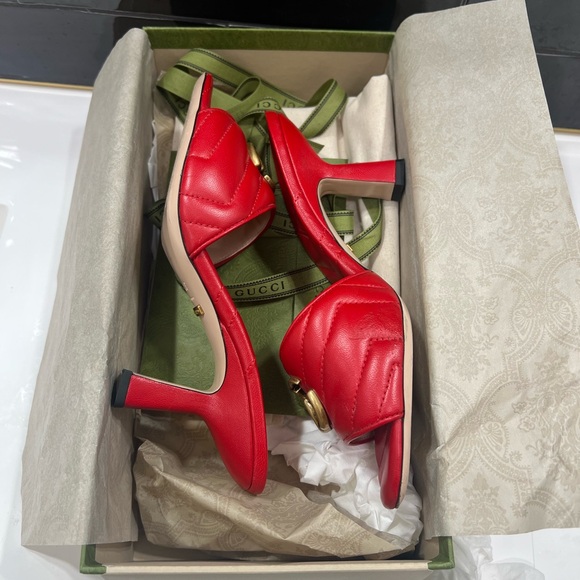 Gucci 85mm Double G leather mules, size 37.5 - Picture 6 of 11